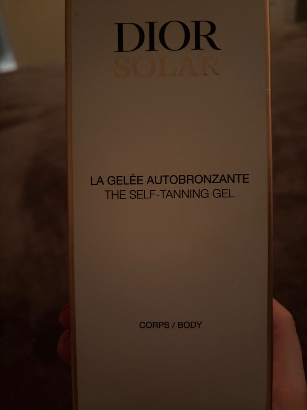 Dior Solar Self-Tanning Gel in White and Gold Packaging